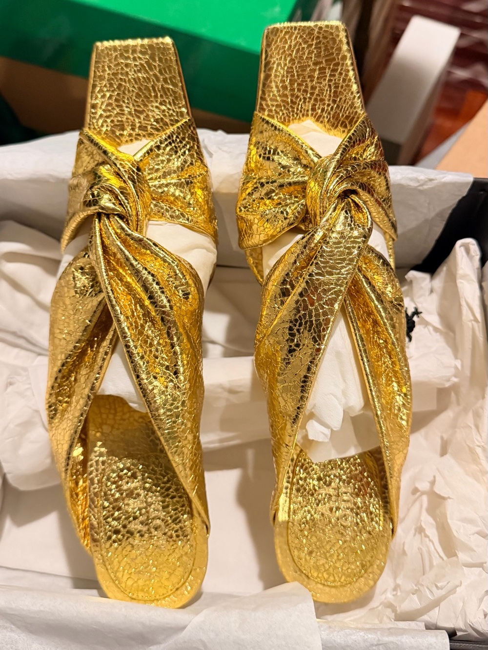 Awake Mode GEORGINA GOLD 80mm Twisted Mule!!